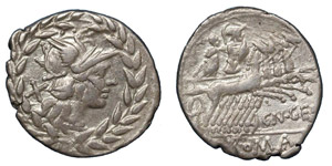 C. Gellius, 138 BC.Silver denarius, ... 