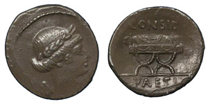  C. Considius Paetus, 46 BC.Silver denarius, ... 
