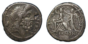 M. Nonius Sufenas, 57 BC.Silver denarius, ... 