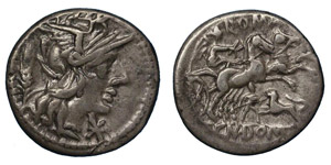 Domitia, 116-115 BC.Silver denarius, ... 