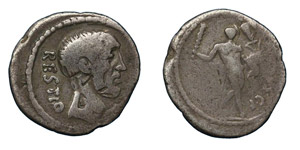 C. Antius Restio, 47 BC.Silver denarius Rome ... 