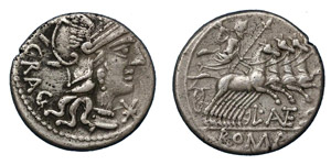 L.Antestius Gragulus,136 BC.Silver denarius ... 