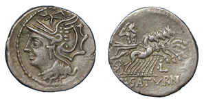Lucius Appuleius Saturninus, 104 BC.Silver ... 