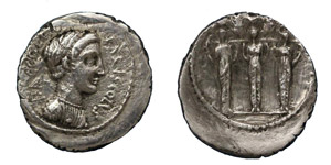 P.Accoleius Lariscolus, 41 BC.Silver ... 