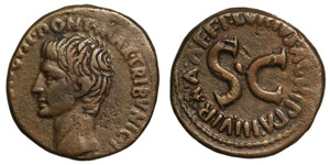  Augustus, emperor.AE AS, 10-3 BC.Luria ... 