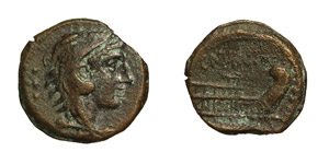 C.Numitorius, 133 BC.AE Quadrans.Head of ... 