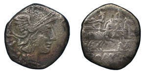 Matienus, 179-170 BC.Silver denarius, ... 