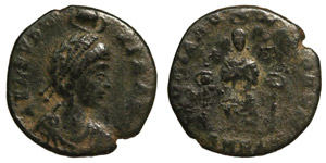 Aelia Eudoxia, wife of Arcadius, 395-404.AE, ... 
