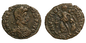  Theodosius II, 402-450,AE, Rome.Bust r., D ... 