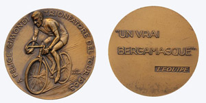 Bergamo Felice Gimondi (1942--). Medal with ... 