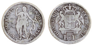 Genua Reform Coinage 1 Lira 1794  D/ DUX ET ... 