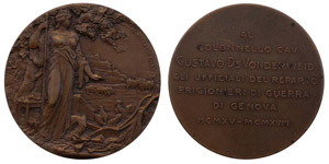 Genua Medal to Colonel Gustavo De Vonderweid ... 
