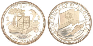 Anguilla - 2 Dollars 1969 (KM 17) Silver gr. ... 