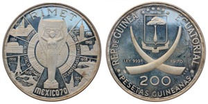 Äquatorialguinea - 200 Pesetas 1970 World ... 