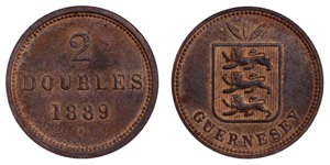 Guernsey - Republic2 Doubles 1889 H (KM 9) ... 