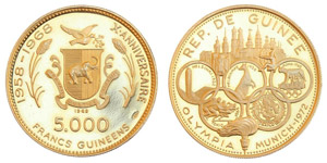 Guinea - Republic.AU 5000 Francs 1969.20 ... 