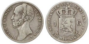 Holland - Wilhelm II. (1840-1849).1 Gulden ... 