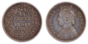 Indien - Victoria 1837-1901.1/4 rupee ... 