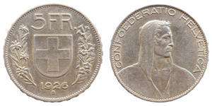 Schweiz - Verschiedene Confederation5 Francs ... 