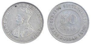Straits Settlements - George V.50 cents ... 