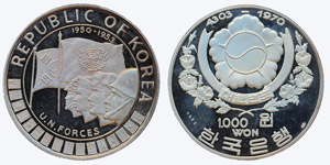 Südkorea - Republic1000 Won KE4303-1970 ... 
