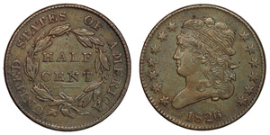 Vereinigte Staaten - 1/2 Half Cent 1826 (KM ... 