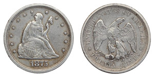 Vereinigte Staaten - 20 Cents 1875 S (KM ... 