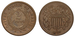Vereinigte Staaten - 2 Cents 1864 (KM 94) ... 