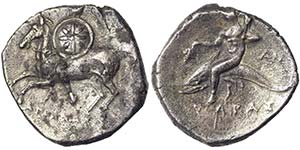 Calabria Tarentum  Statere 281/272 BC ... 