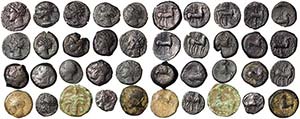 Sicily Siculo Punic  Lot with 20 Ae coins.