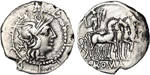 Republic M. Acilius (130 BC) Denarius Rome ... 