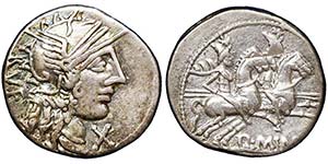 Republic Minucius Rufus (122 BC) Denarius ... 
