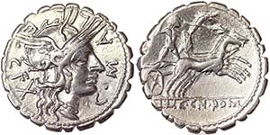 Republic Caius Poblicius (118 BC) Denarius ... 