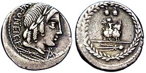 Republic M. Fonteius (87 BC) Denarius ... 