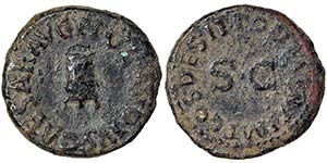 Empire Claudius (41-54 AD) Quadrans Rome Ø ... 