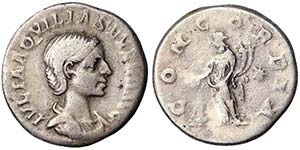 Empire Aquilia Severa (220-222 AD) Denarius ... 