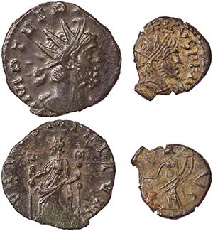Empire Tétrico I (270-273 AD) Lot with 2 ... 
