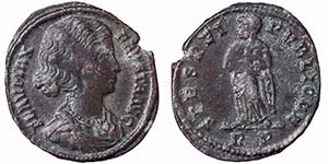 Empire Fausta (324-326 AD) Follis Rome Ø ... 