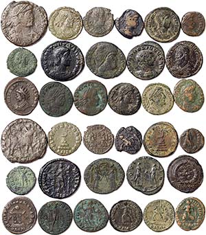 Empire  Lot with 17 pieces: Follis and Ae ... 