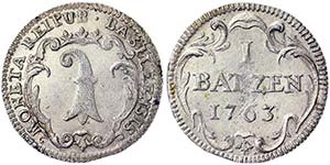 Switzerland Basel City 1 Batzen 1763 Basel ... 