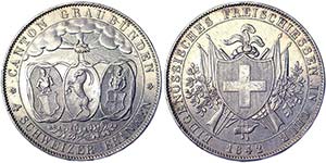 Switzerland Chur  4 Francs 1842 Only 6000 ... 