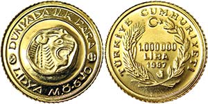 Turkey Republic  1.000.000 Lira 1997 Ø 14 ... 