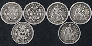 United States  Dime Lot with 3 pieces: ... 