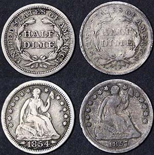 United States  Half Dime Lot with 2 pieces: ... 