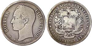 Venezuela Republic (1823-2000)  1 Venezolano ... 