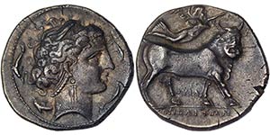 Campania Neapolis Didrachm 320-330 BC ... 