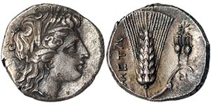 Lucania Metapontum Stater 330-280 BC Head of ... 