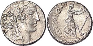 Republic C. Vibius (48 BC) Denarius Rome ... 