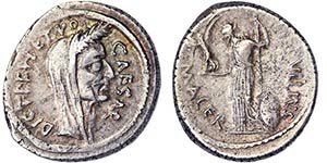 Republic Julius Caesar (44 BC) Denarius Rome ... 