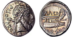 Republic Pompeius Magnus (49-48 BC) Denarius ... 